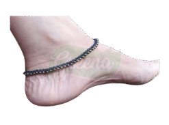 Forest Post Macramé Anklet Black Gold